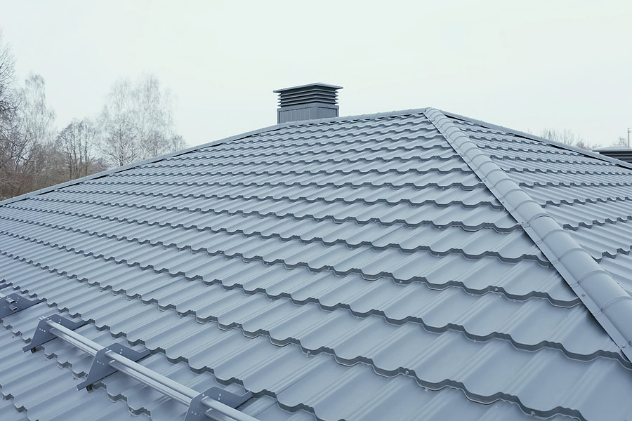 a pleasant matte gray aluminum roof